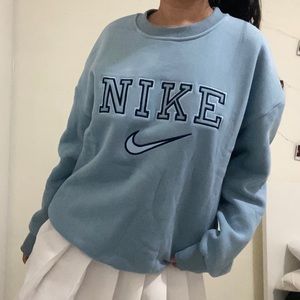 Blue Nike Spellout Crewneck